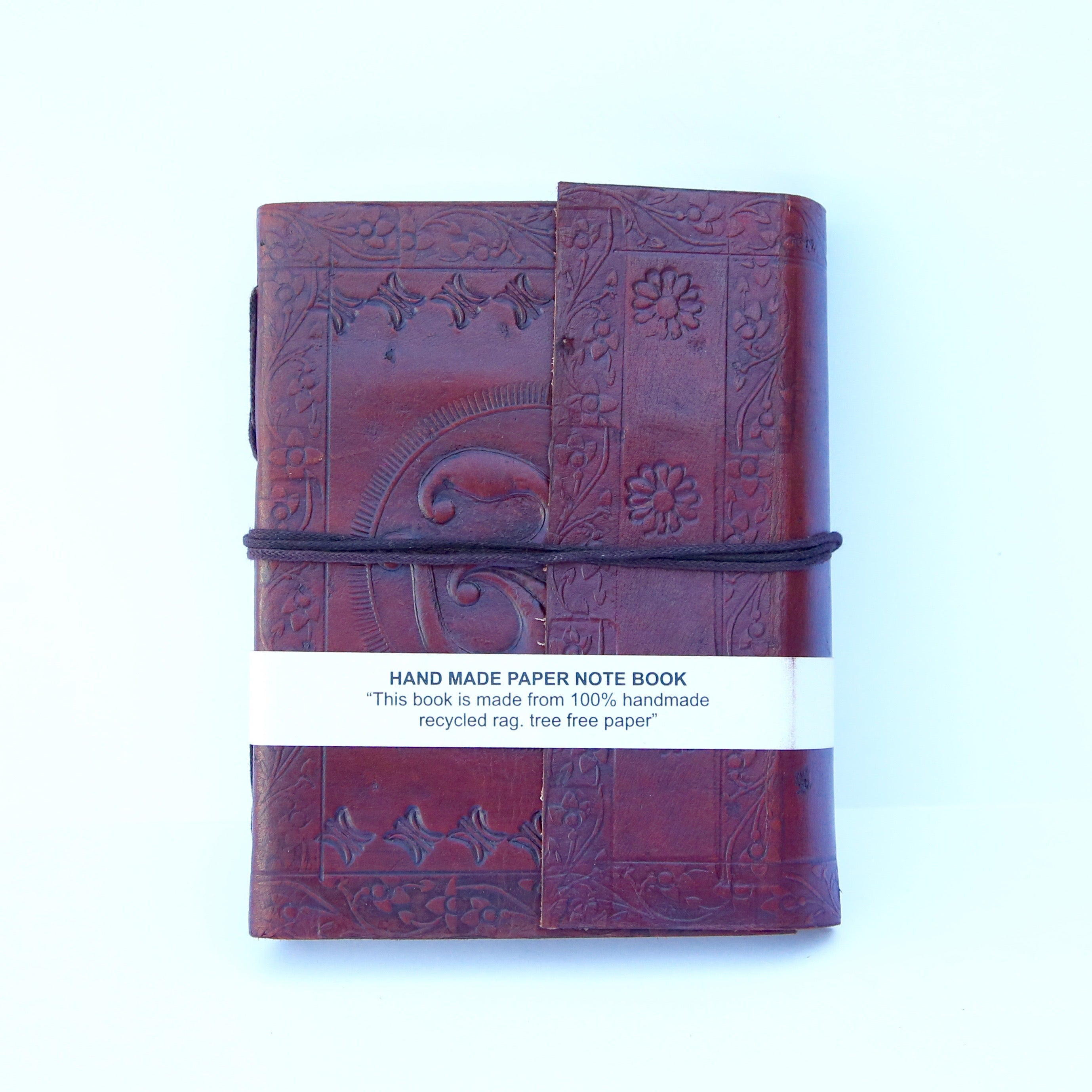 Hand-Made Paper Notebooks - Embossed Leather Cover