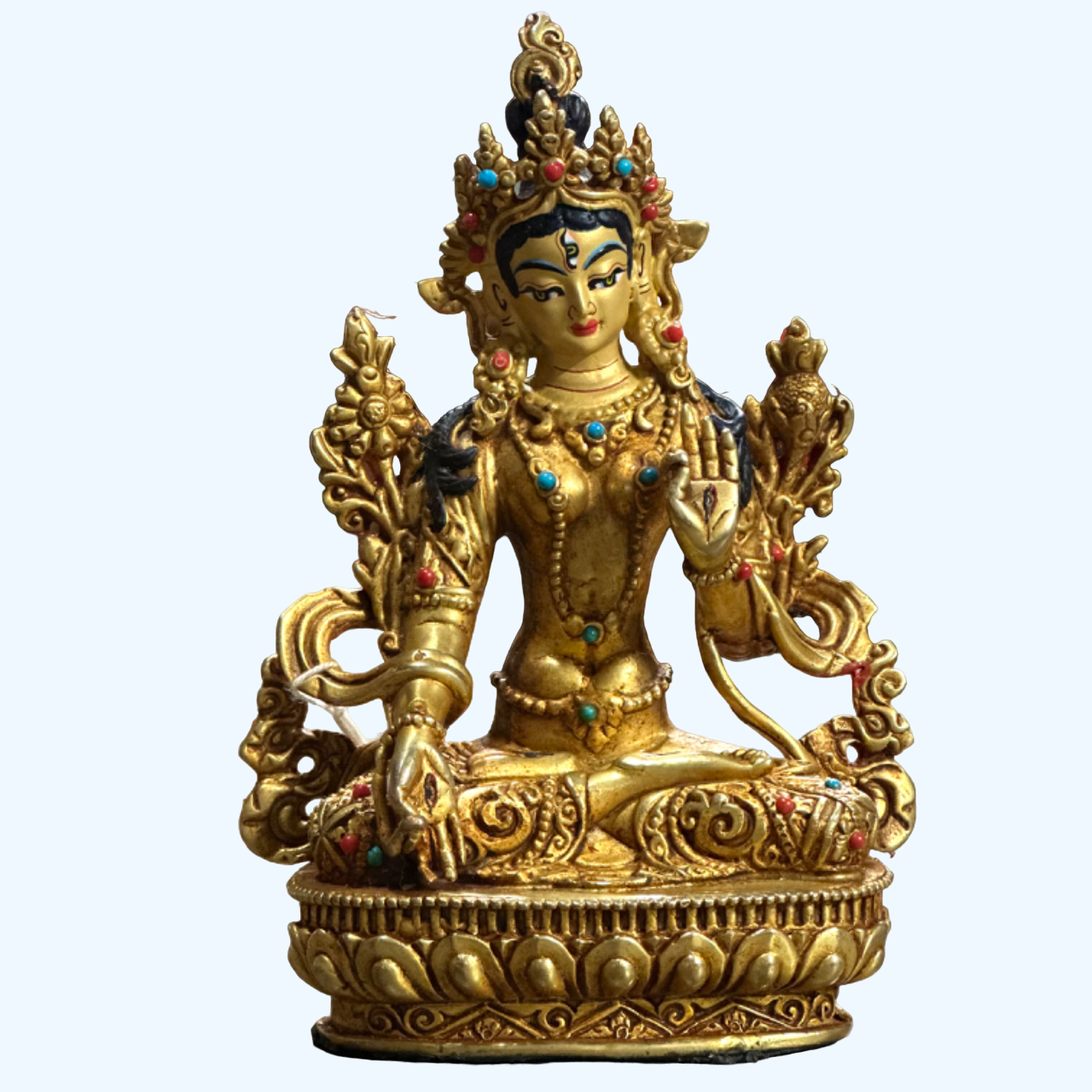 White Tara 5 Inch Gold Statue