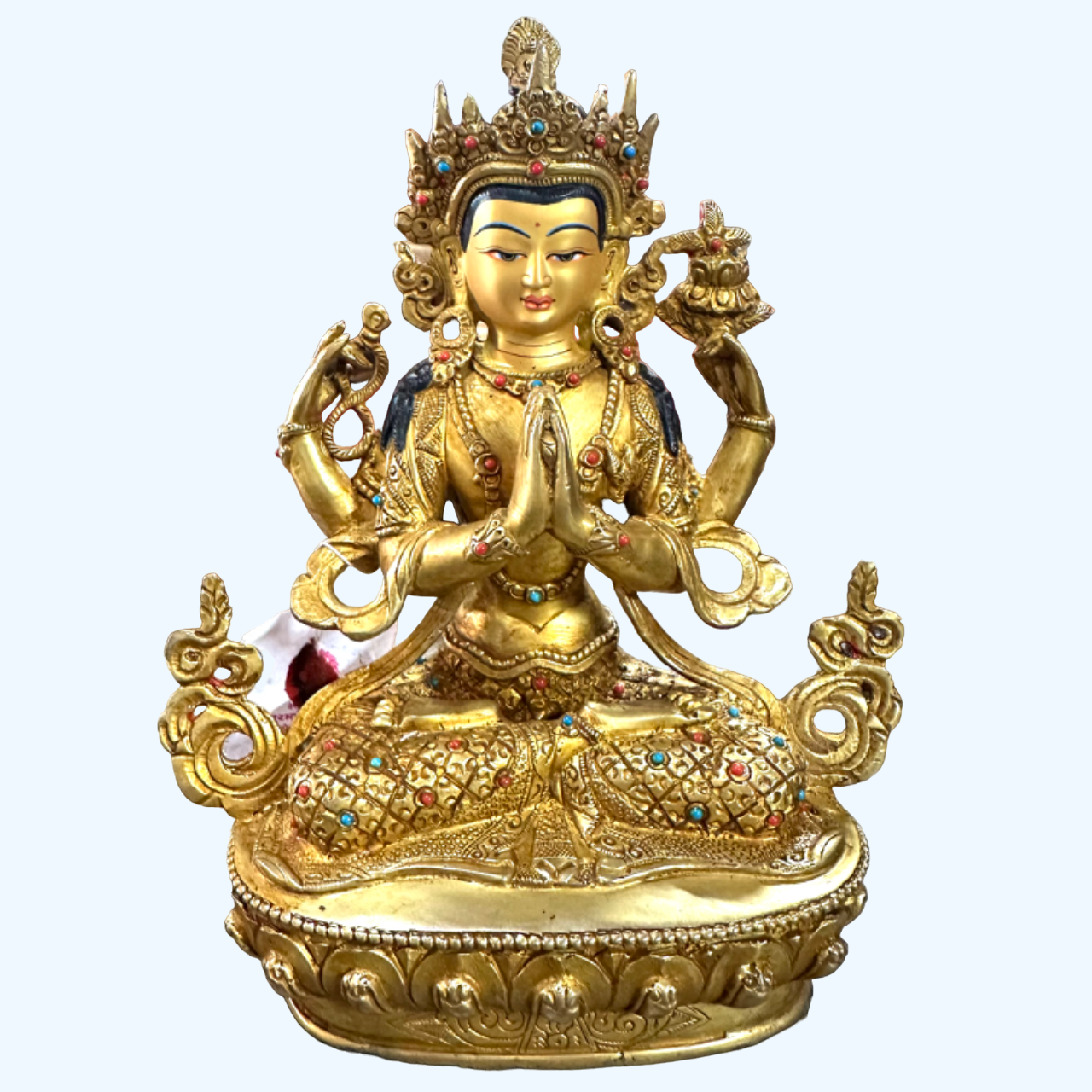 Chenrezig 8 Inch Gold Statue