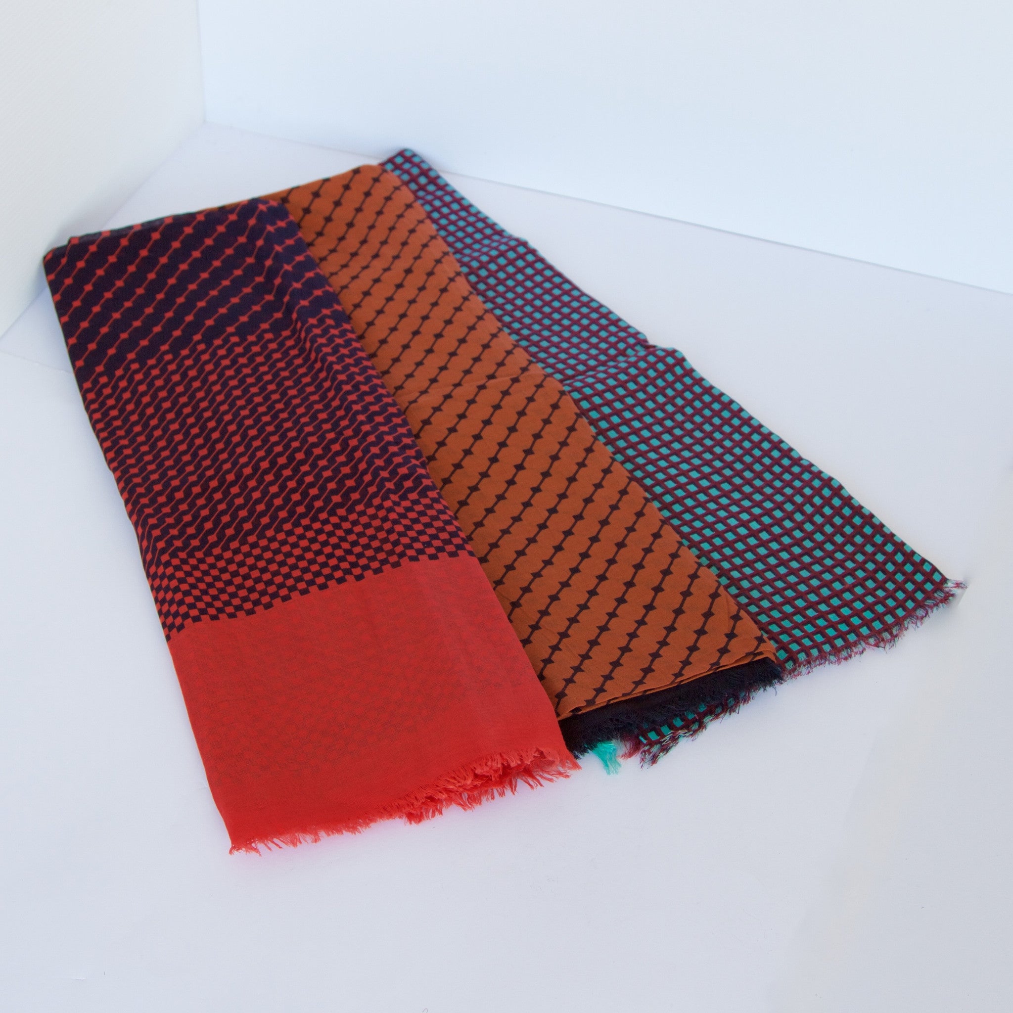 Indian Cotton Shawls - Varying Patterns