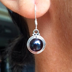 Sterling Silver with Semi-Precious Pearl Drop Earrings