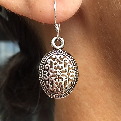 Sterling Silver Filigree Drop Earrings