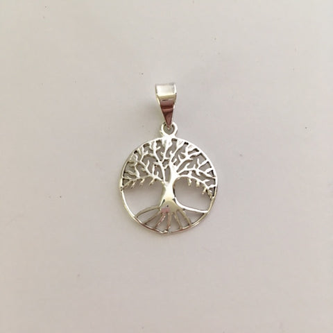 Sterling Silver Small Round Tree of Life Pendant