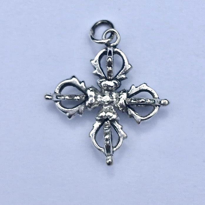 Sterling Silver Double Vajra Pendant