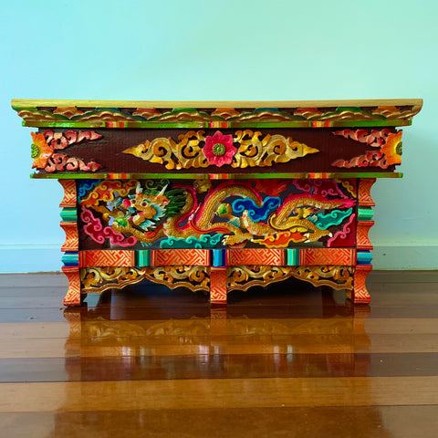 Hand Carved Wooden Tables from Ladakh